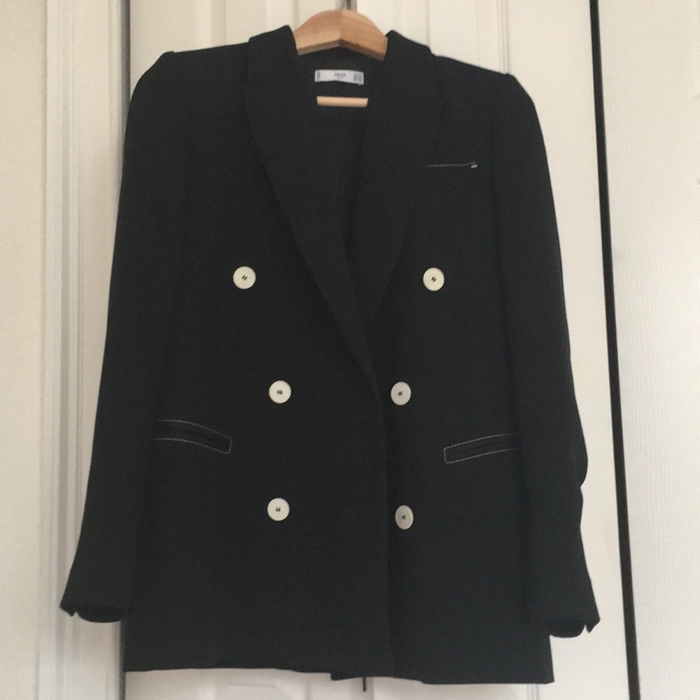 Mango Contrast seam blazer